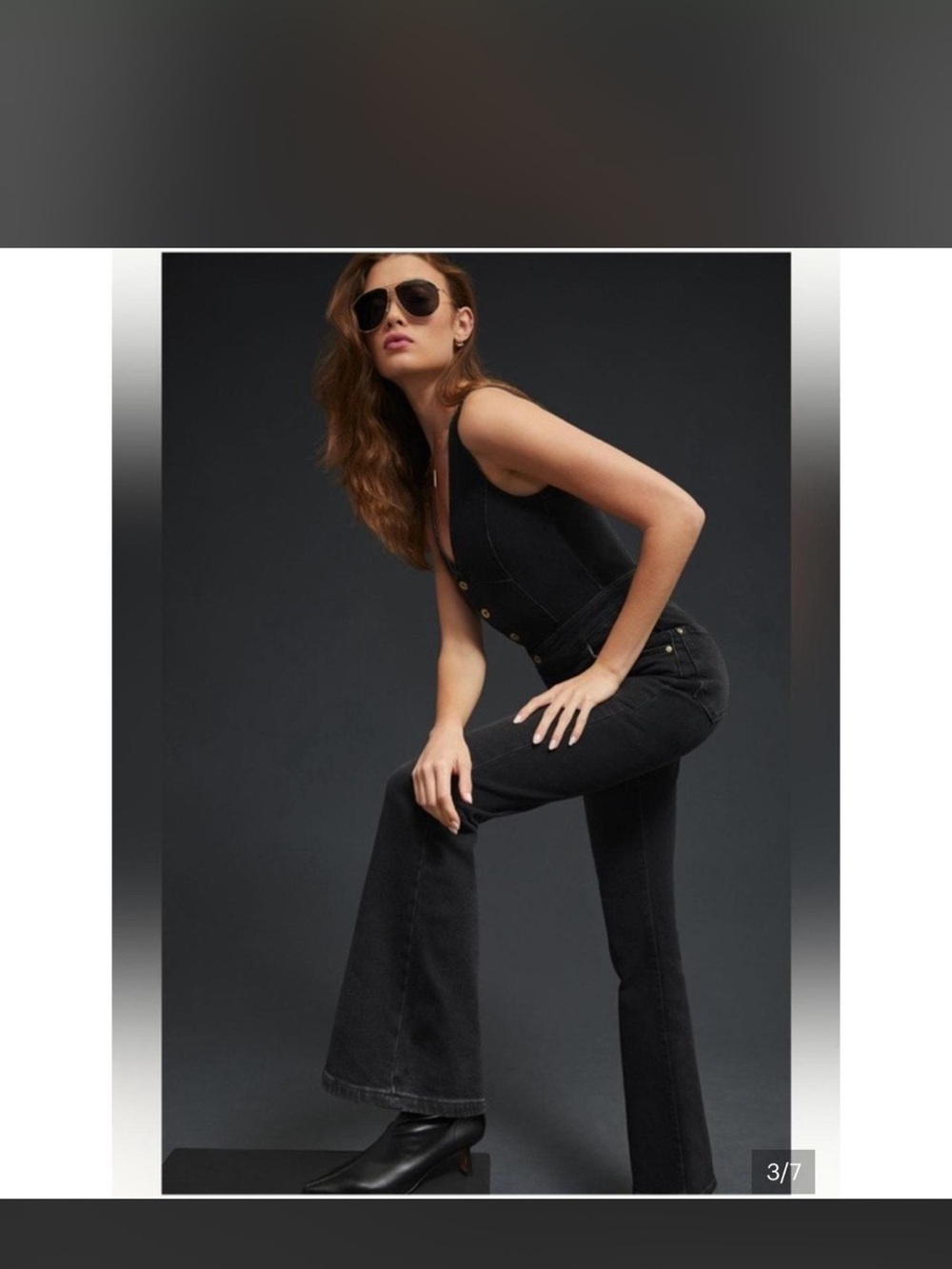 Anthropologie Black Sleeveless Button-Front Jumpsuit - Picture 9 of 10
